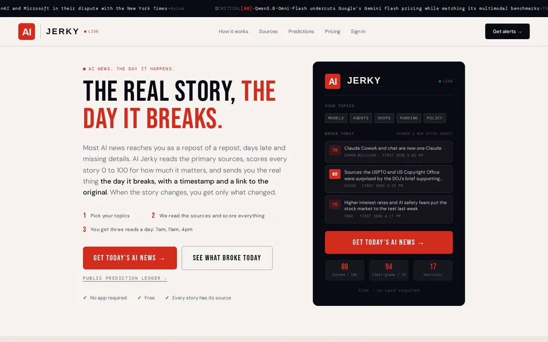 AI Jerky website preview
